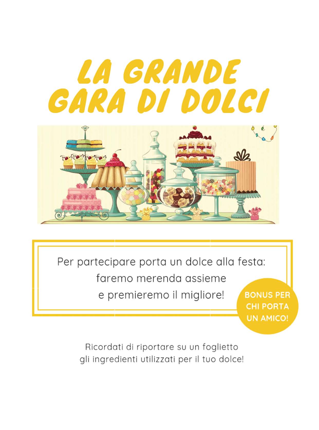 Pagine da festa di primavera con dolci